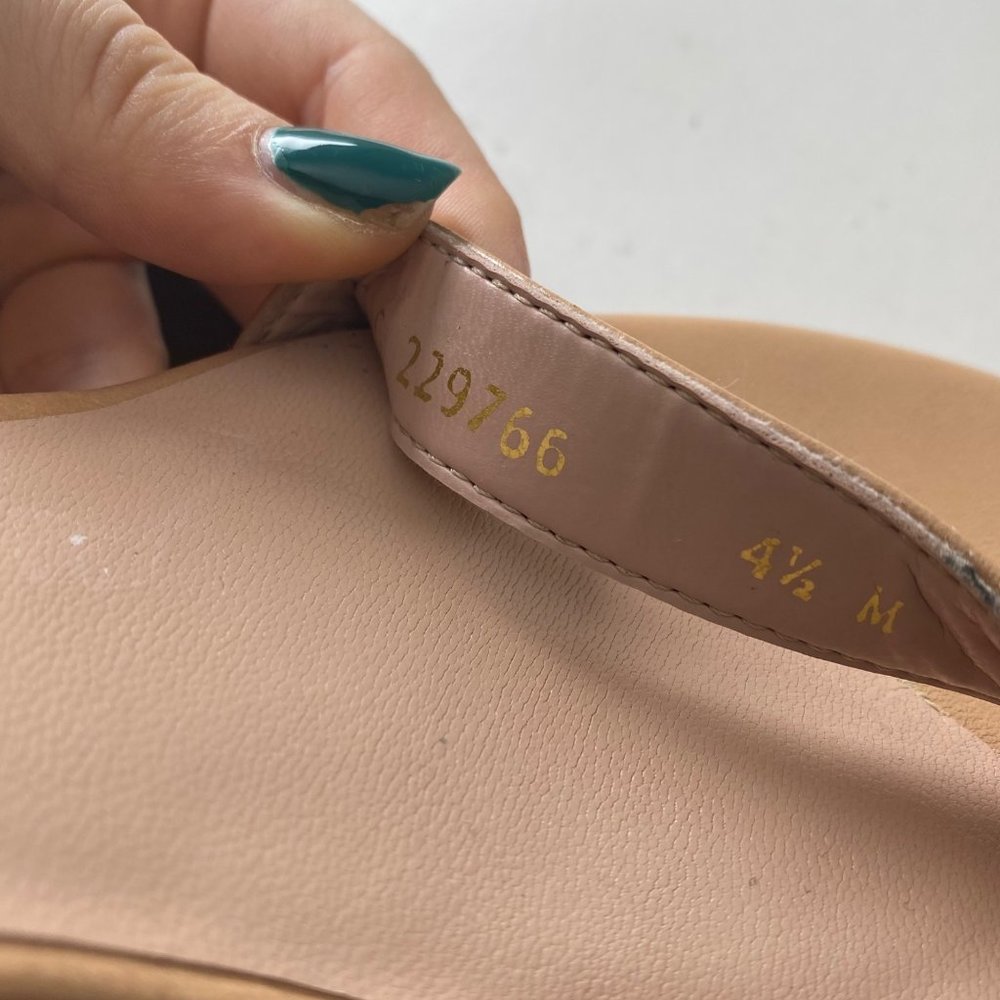 NEW Stuart Weitzman Nearlynude Strap Sandal Smooth Leather Block Heels Nude - Picture 7 of 7